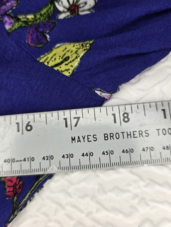 Maeve Anthropologie Maplewood Blue Floral Long Sleeve Button Front Dress XS - Picture 5 of 7